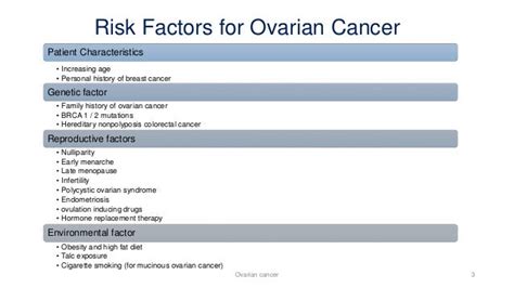 Risk Factors Associated With The Development Of Ovarian Cancer Cancerwalls