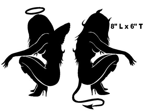 Angel And Devil Girls Vinyl Stickers Decals Sexy Sweet Etsy