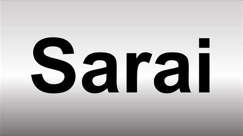 how to pronounce sarai bible youtube