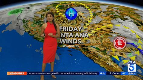 Vera Jimenez KTLA Weather Brassiere Buster Workin Kini Stuffers Dec YouTube