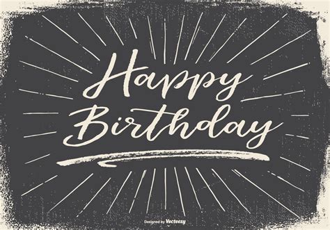 Vintage Typographic Happy Birthday Illustration 154580 Vector Art At
