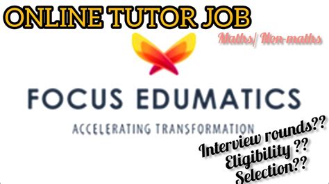 Focus Edumatics Work From Home Job । Full Time Part Time Job । Chat