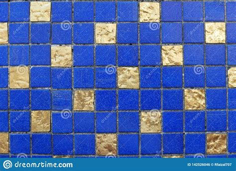Blue And Gold Ceramic Wall And Floor Tile Abstract