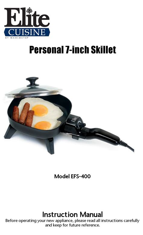 Elite Efs 400 Instruction Manual Pdf Download Manualslib