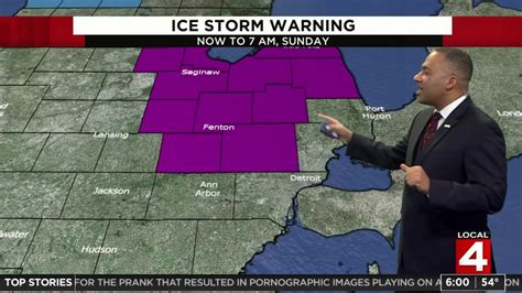 Metro Detroit Weather Forecast Dangerous Rain Ice Storm Develops