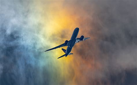Download Wallpaper 3840x2400 Airplane Flight Clouds Sky Shroud 4k