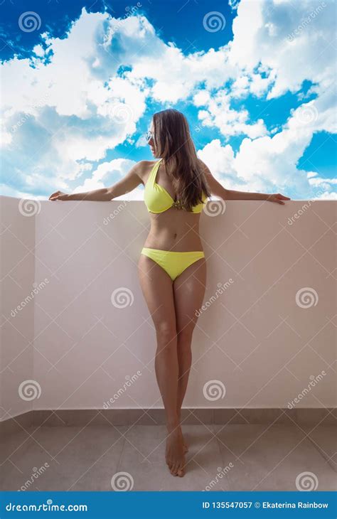 Yellow Bikini In Sea Stock Image Image Of Nature Erotic