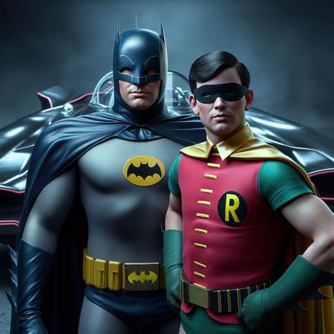 Premium Photo Portrait Of Batman And Robin 1966 Tv Series