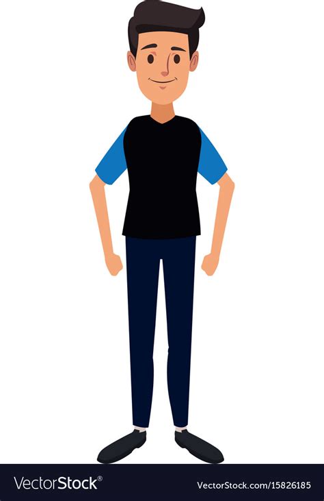 Standing Man Young People Cartoon Image Royalty Free Vector