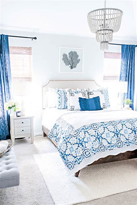 Blue And White Coastal Guest Bedroom Reveal White Guest Bedroom