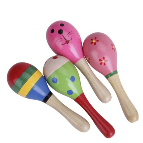 Colorful Baby Kids Maraca Wooden Percussion Musical Toy Music