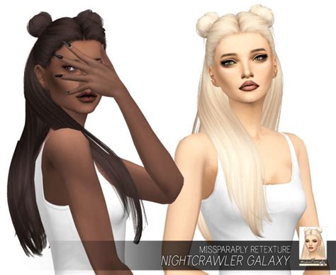Sims 4 Hairs ~ Miss Paraply Nightcrawler S Galaxy Hair
