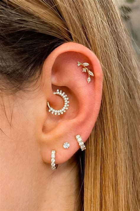 Cartilage Piercing Inspiration Daith Helix And Triple Lobes In 2023