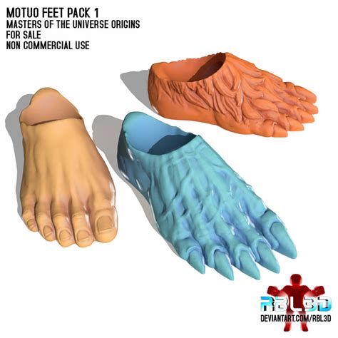 Motu Origins Feet Pack 1 By Rbl3d On Deviantart