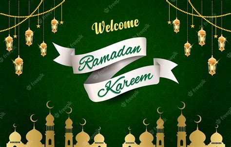 Premium Vector Welcome Ramadan Kareem 2023 Template Banner With