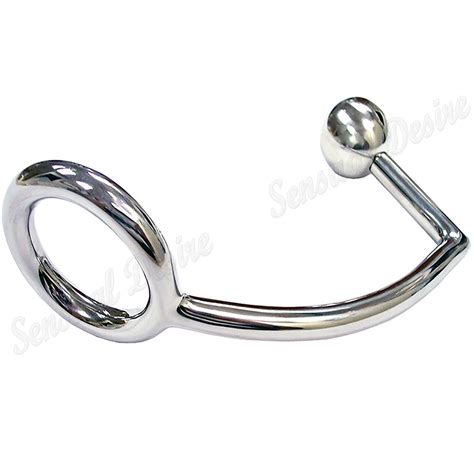 Stainless Steel Cock Ring With Anal Butt Probe Erotic Bondage Anal