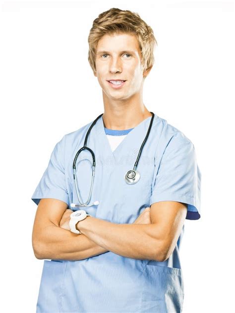 Young Doctor On White Background Stock Image Image Of Happiness
