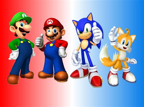 Mario And Luigi And Sonic And Tails Best Friends By 9029561 On Deviantart