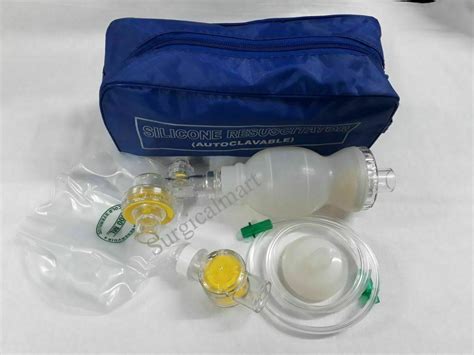 Ambu Bag Infant Silicon Manual Resuscitator Oxygen Tube Mask Cpr First