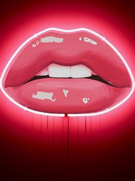 Pin By Love On Redorangepink Neon Lips Lip Wallpaper Pop Art Lips