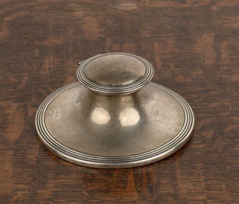 Lot 293 Silver Capstan Inkwell Of Simple Circular
