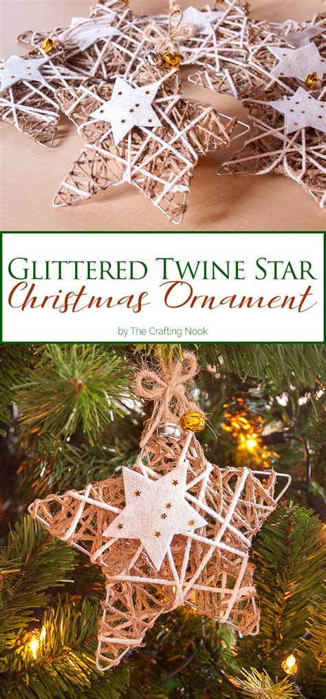 Glittered Twine Star Christmas Ornament The Crafting Nook By Titicrafty