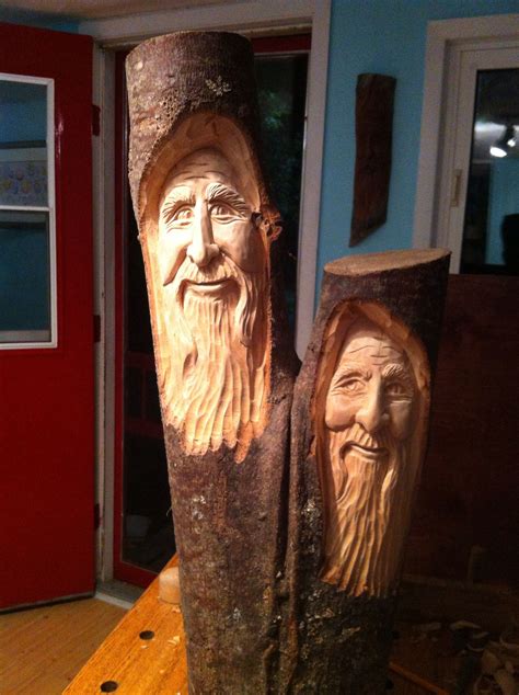 Wood Spirit Carved In Basswood By Elizabeth Brown Liverpool Ns Wood Carving Faces Wood