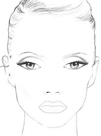 Face Charts Mac Face Template Makeup Face Chat Blank Coloring Pages