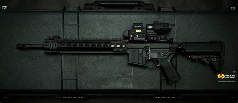 Hd Wallpaper Black Assault Rifle With Tactical Scope Ar 15 Rifles