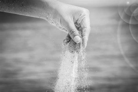 Hands Are Pouring Sand By The Sea Stock Image Image Of Beach Girl