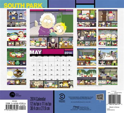 South Park Wall Calendar 2015 833178 Comics Cartoons Entertainment