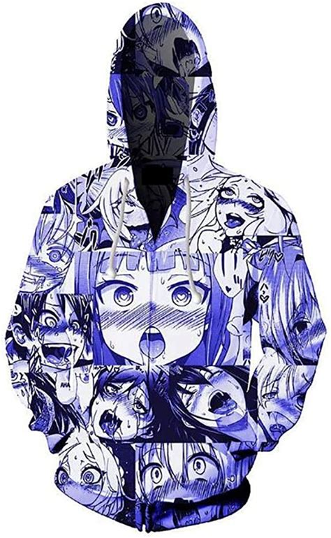 Anime Girl Hoodie Ahegao Hoodie 3d Printing Sweatshirt Jacket Amazon