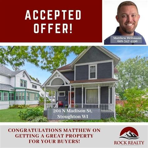 Accepted Offer 201 N Madison St Stoughton Wi Congratulations To Our