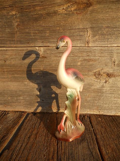 Antique Flamingo Statue Collectible