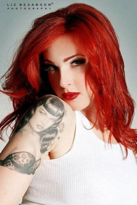 Hair Beauty Bright Red Hair Girl Tattoos