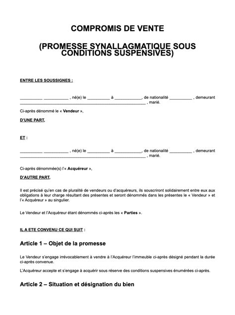 Explained The Compromis De Vente Contract Complete France Hot Sex Picture