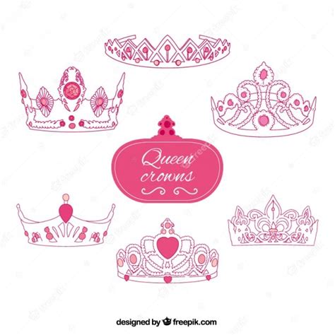 Pink Queen Crowns Vector Premium Download