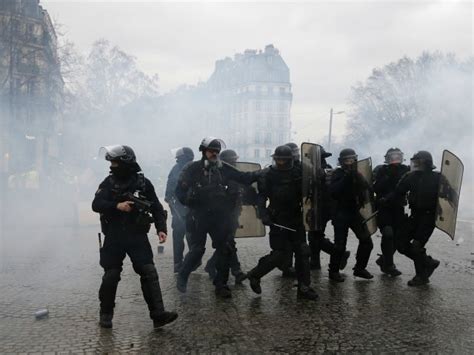 Pictures Tear Gas Fires Riot Police At Paris Yellow Vest Protest