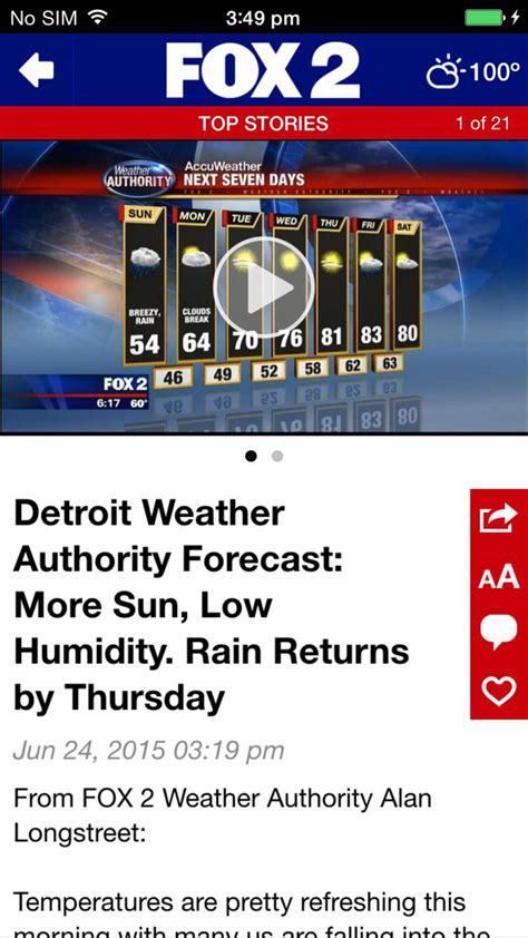 Fox 2 Detroit Weathernewsappsios News Apps Detroit Ios Apps