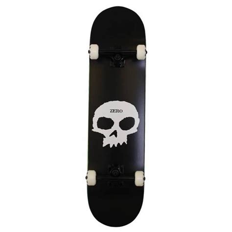 Zero Skateboards Single Skull Complete Skateboard 80 Blackwhite