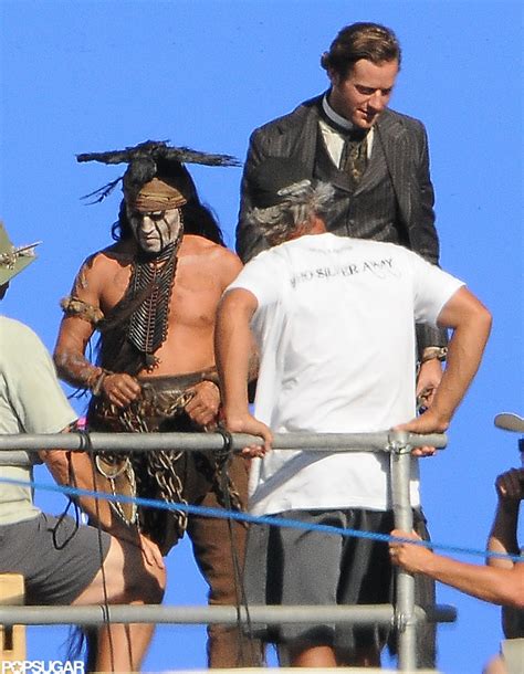 Shirtless Johnny Depp Filming Lone Ranger With Armie Popsugar Celebrity