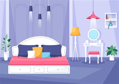 Premium Bedroom Interior Illustration Pack From Interiors Illustrations