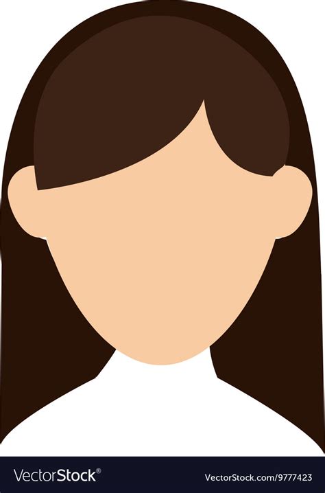 Faceless Woman With Long Hair Portrait Icon Vector Image