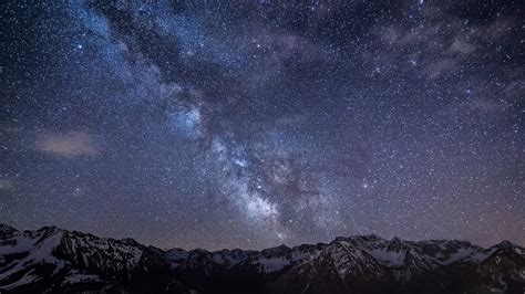 Fond Décran Montagnes Nuit Galaxie La Nature Ciel Voie Lactée