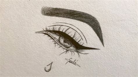 How To Draw A Easy Crying Eye 😢 Youtube