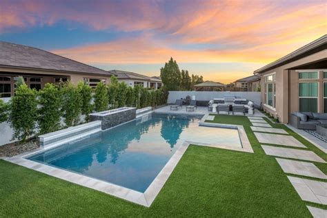 Turf Backyard Arizona Backyard Pools Backyard Inground Swimming Pool Landscaping Luxury