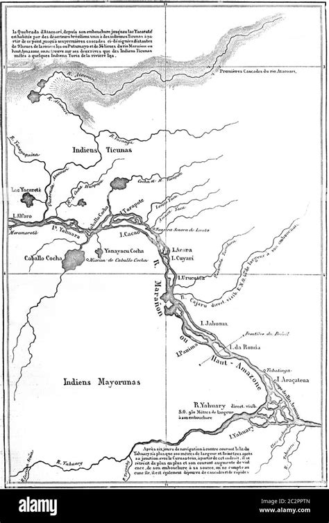 Crossing South America Map Vintage Engraved Illustration Le Tour Du