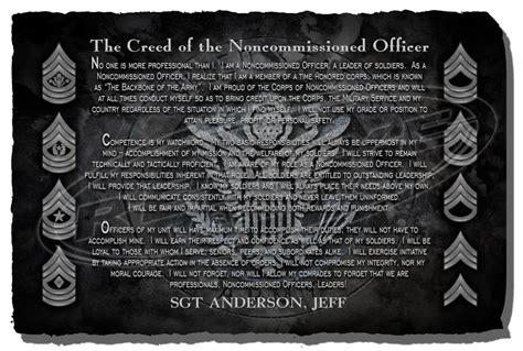 Army Nco Creed Commemorative Stone Plaque Army Creed Etsy