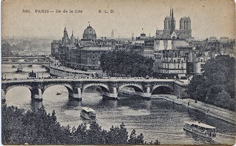 Paris Ile De La Cité Depuis Le Louvre Carte Postale Ancienne Et Vue