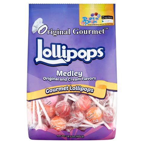 Original Gourmet Medley Original and Cream Lollipops, 18.5 ...